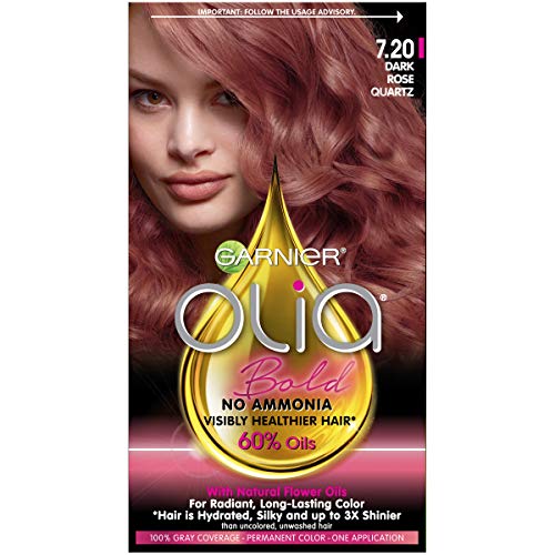 Garnier Olia Bold Ammonia Free Permanent Hair Color (Packaging May Vary), 7.20 Dark Rose Quartz, Rose Hair Dye, 1 Kit, Pack of 1