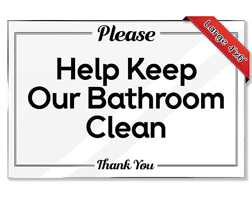 Airbnb Essentials for Hosts- Help Keep Our Bathroom Clean - Flush Only Toilet Paper Signs - 10-Pack 4"x6" Acrylic Signs w/Mounting Tape-Do Not Flush Sign for Bathroom-Please Keep Bathroom Clean Sign