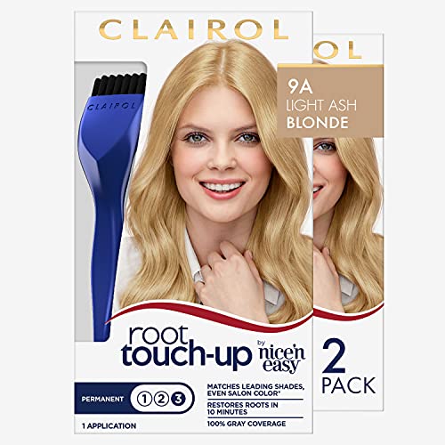 Clairol Root Touch-Up by Nice'n Easy Permanent Hair Dye, 9A Light Ash Blonde Hair Color, Pack of 2