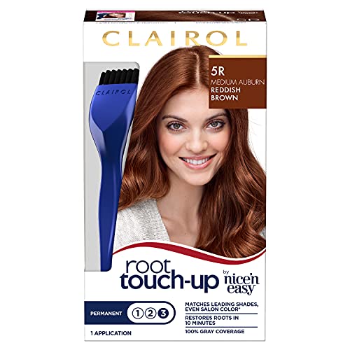 Clairol Root Touch-Up by Nice'n Easy Permanent Hair Dye, 5R Medium Auburn/Reddish Brown Hair Color, Pack of 1