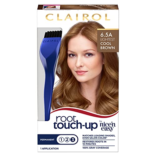 Clairol Root Touch-Up by Nice'n Easy Permanent Hair Dye, 6.5A Lightest Cool Brown Hair Color, Pack of 1