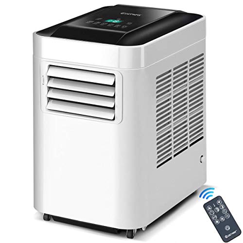 COSTWAYUS COSTWAY 10,000 BTU Portable Air Conditioner Unit with Dehumidifier & Fan for Rooms up to 200 Sq. Ft. with Remote Control, LCD Display, and Casters, White