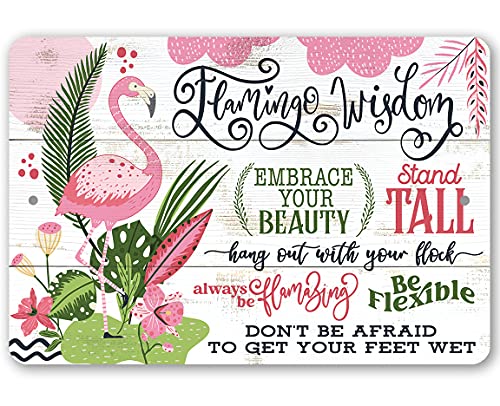 She Shed Sign - Flamingo Wisdom - Metal Sign - Indoor/Outdoor Shed Art - She Shed Decor Gift, Funny Birthday Gifts for Women, Metal Shed Signs, She Shed Decorations, Christmas Presents for Women