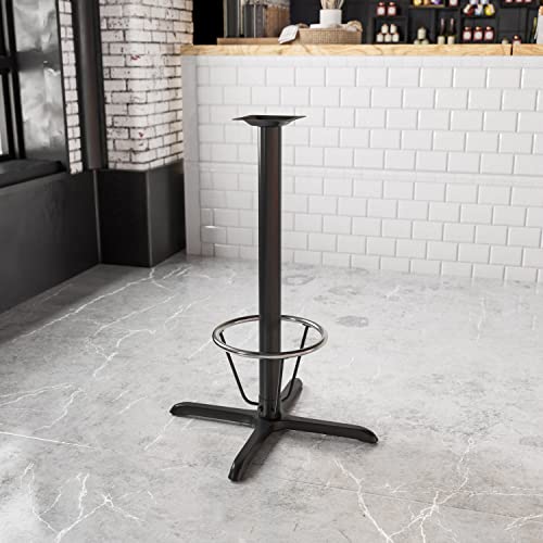 Flash Furniture 30'' x 30'' Restaurant Table X-Base with 3'' Dia. Bar Height Column and Foot Ring