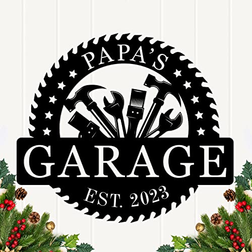 Welcome Name's Garage Sign Man cave Decor Gift Dad’s Fix Shop Sign Garage Decor Custom Metal Sign Personalized Workshop Sign Husband Gift Birthday Gift for Men