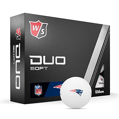 WILSON Staff 2023 Duo Soft NFL Golf Balls - 12 Balls, White, New England Patriots