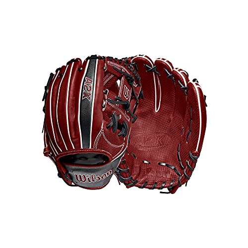 WILSON 2022 A2K 1787 Spin Control 11.75" Infield Baseball Glove, Right Hand Throw, Brick Red/Gunmetal