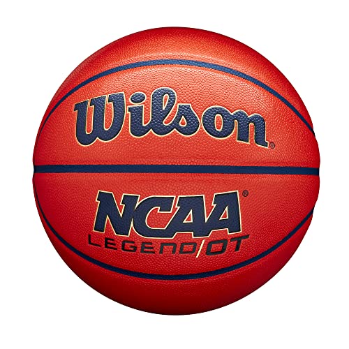 Wilson NCAA Legend OT Basketball - Size 7 - 29.5", Orange/Navy