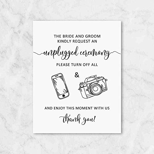 Unplugged Ceremony Sign, The Bride and Groom Kindly Request, Unplugged Wedding Sign, Wedding Sign, UNFRAMED 8x10 inch