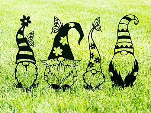 Garden Gnome Stakes | Outdoor Garden Decor | Gnome Yard Stakes | Garden Decoration | Fairy Garden | Spring Garden Art | Housewarming Gift