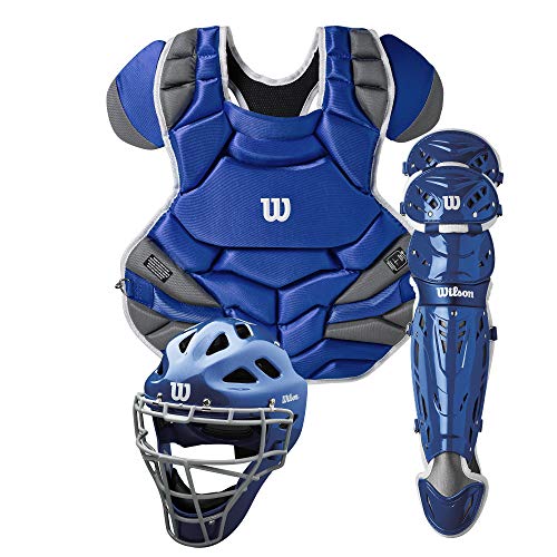 WILSON C1K NOCSAE Catcher's Gear Kit, Adult - Royal