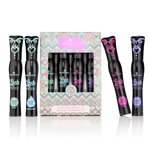 essence | Lash Princess Mascara Holiday Gift Set | 4 Mascaras in 1 Set | False Lash Effect, Waterproof, Curl & Volume, Sculpted | Holiday Gift for Beauty Lovers | Vegan & Cruelty Free