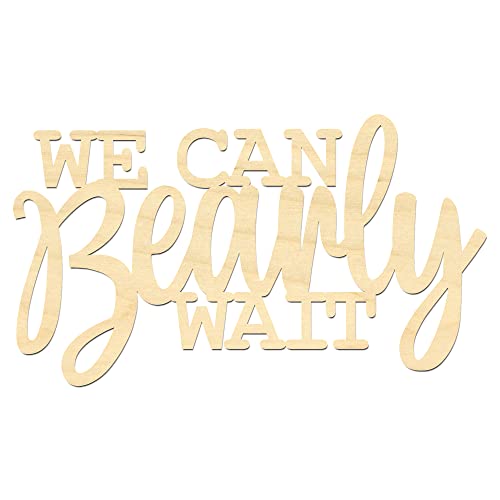 We Can Bearly Wait Sign- We Can Bearly Wait Connected Wooden Wording- Baby Shower Backdrop Sign