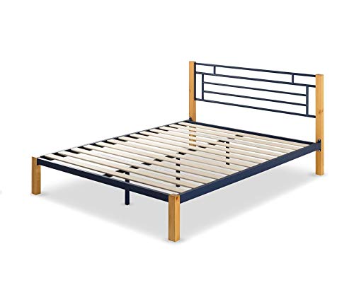 Zinus Taylan Metal and Wood Platform Bed / Mattress Foundation / Wood Slat Support, Twin