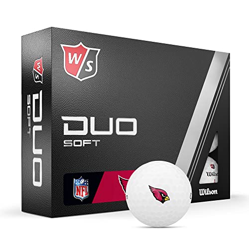 WILSON Staff 2023 Duo Soft NFL Golf Balls - 12 Balls, White, Arizona Cardinals