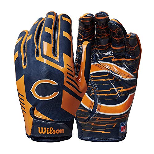 Wilson NFL Stretch Fit Football Gloves - Adult, Chicago Bears