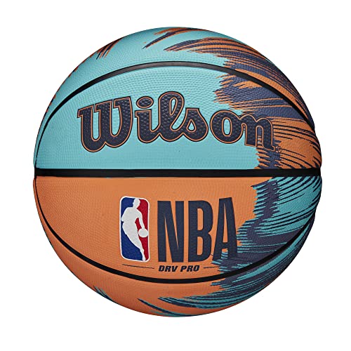 WILSON NBA DRV Pro Streak Outdoor Basketball - Size 5-27.5", Blue/Orange