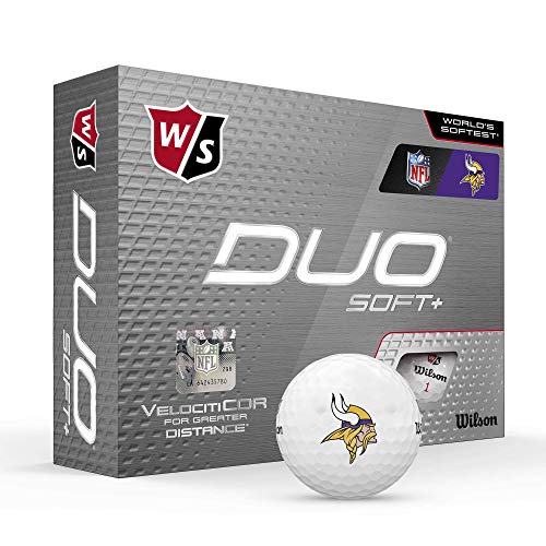 WILSON Duo Soft+ NFL Golf Balls (1 Dozen)-Minnesota,White