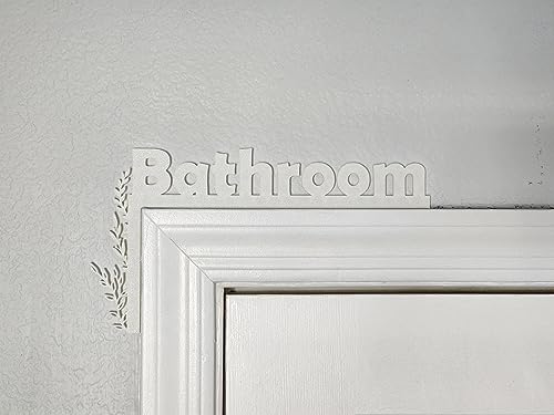 Bathroom Door Topper | Over The Door Sign | Bathroom Sign | Airbnb Sign | Home Decor (Left Side White)