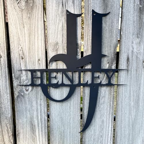 Custom Metal Sign | Metal Name Sign | Metal Wall Art | Split Letter Monogram Wall Decor | Metal Wall Art Last Name Sign | Family Name Sign | Metal Art | Outdoor Metal Sign | Home Gift (36")