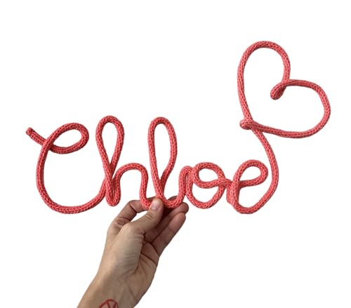 Knitted Wire Name - Custom Crochet Wire Name Sign - Custom Rope Wire Sign - Personalized Name Sign Crochet (5 Characters)