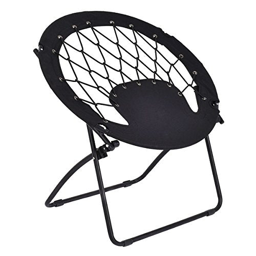 COSTWAY Folding Round Bungee Chair Steel Frame Outdoor Camping Hiking Garden Patio