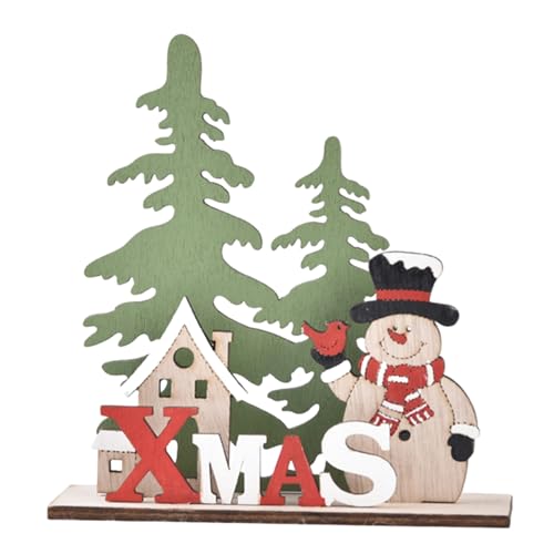 Funny Christmas Gifts,Unique DIY Christmas Table Decorations,Wooden Christmas Office Decor for Table,Snowman Christmas/White Elephant Gifts for Mom/Teacher/Boyfriends(Snowman)