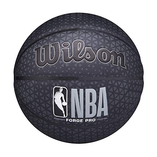 WILSON NBA Forge Series Indoor/Outdoor Basketball - Forge Pro, Black, Size 6-28.5"