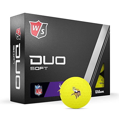 WILSON Staff 2023 Duo Soft NFL Golf Balls - 12 Balls, Yellow, Minnesota Vikings