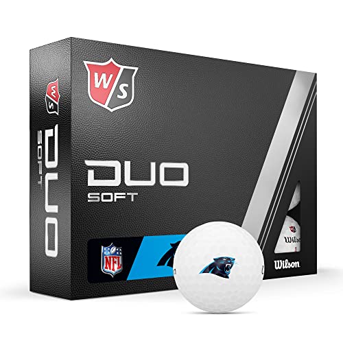 WILSON Staff 2023 Duo Soft NFL Golf Balls - 12 Balls, White, Carolina Panthers