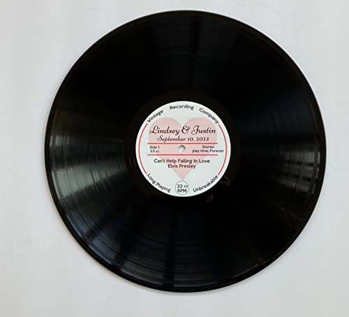 Personalized 12" Vinyl Record - "Display Only - DOES NOT PLAY SONG" Customize with your names, date, & favorite song/artist