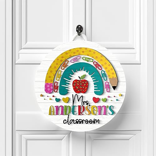 Personalized Teacher Name Door Sign 8" 10" 12" 14", Teacher Gifts, Teacher Back To School Gift, Classroom Door Hanger, Teacher Sign, Classroom Welcome Sign (213)