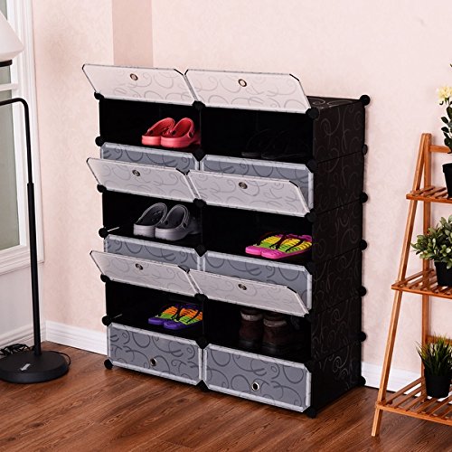 COSTWAY 12 Cubic Portable Shoe Rack Shelf Cabinet Storage Closet Organizer Home Furni