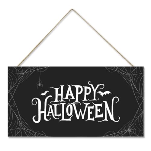 Halloween Decorations Happy Halloween Hanging Halloween DecorationsWelcome Sign Halloween Door Wall Decor Wall Sign Plaque for Halloween Party (Design-125B)