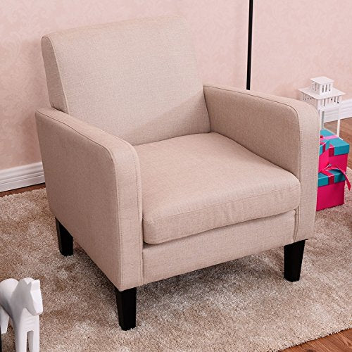 Costway Leisure Arm Chair Accent Single Sofa Fabric Upholstered Living Room Furniture