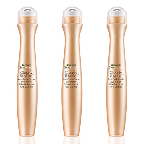 Garnier SkinActive Clearly Brighter Anti-Dark Circle Eye Roller, Sheer Tint Light/Medium, 0.5 Fl Oz (15mL), 3 Count (Packaging May Vary)