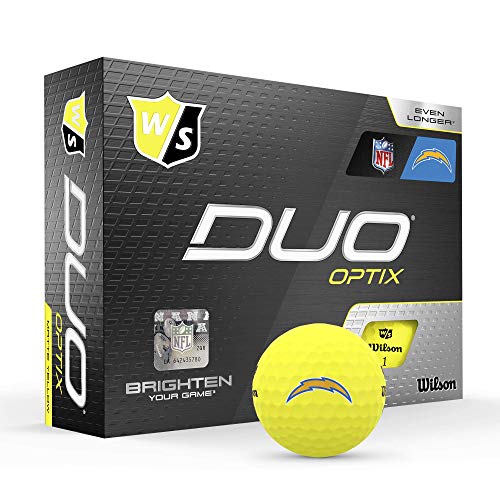 WILSON Duo Soft NFL Golf Balls (1 Dozen)-Los Angeles Chargers,Yellow