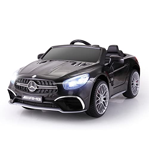 12V 7AH Licensed Mercedes Benz Kids Car Electric Ride On Car Motorized Vehicle with Remote Control, 2x35W Powerful Engine, LED Lights, MP3 Player/USB Port/TF Interface, Black