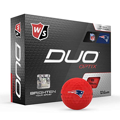 WILSON Duo Soft NFL Golf Balls (1 Dozen)-New England,Red, Standard