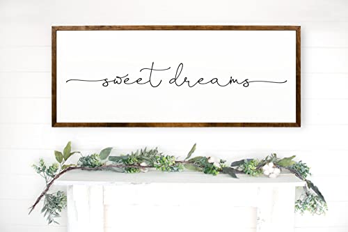 16x32 inches, Sweet Dreams Wooden Sign | Inspirational Quote Decor | Farmhouse Bedroom | Nursery Home Accent | Unique Gift Idea | Distressed Wood | Rustic Handmade Wall Art