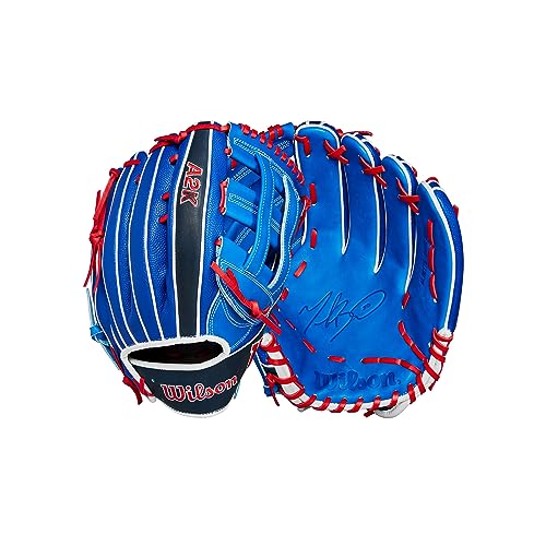 Wilson 2024 Mookie Betts A2K® MB50 GM 12.5” Outfield Baseball Glove - Right Hand Throw, Royal/Navy/Red