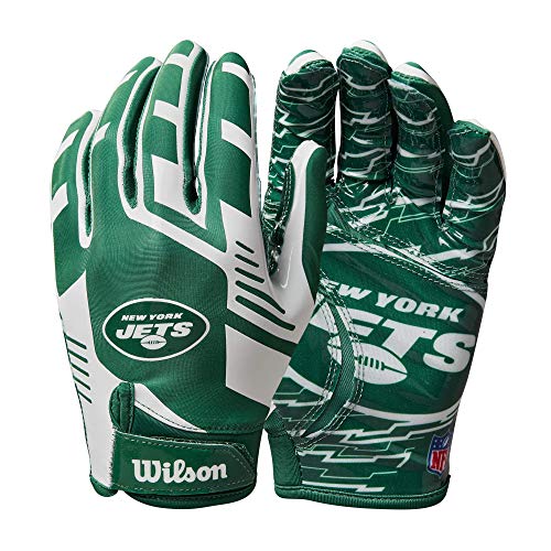 Wilson NFL Stretch Fit Football Gloves - Youth, New York Jets