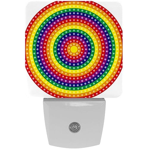 2 Pack Plug-in Nightlight LED Night Light Stardust, Glitter, Rainbow, Dusk-to-Dawn Sensor for Kid's Room Bathroom, Nursery, Kitchen, Hallway