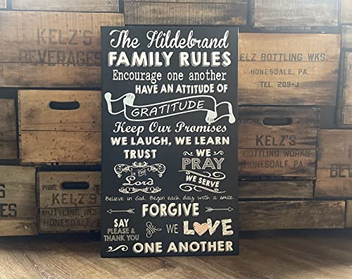 Family Rules Sign, Great Christmas Present, Wall Decor, Personalized Plaque, Custom Canvas Sign, Personalized Gift Perfect For Birthday, Housewarming Or Bridal Shower