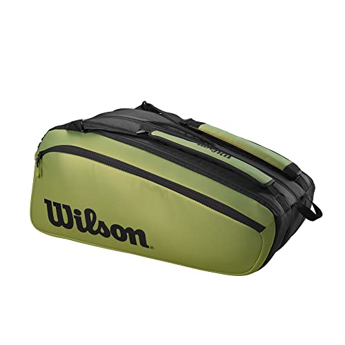 WILSON Blade V8 Super Tour Tennis Racket Bag - 15 Pack, Green