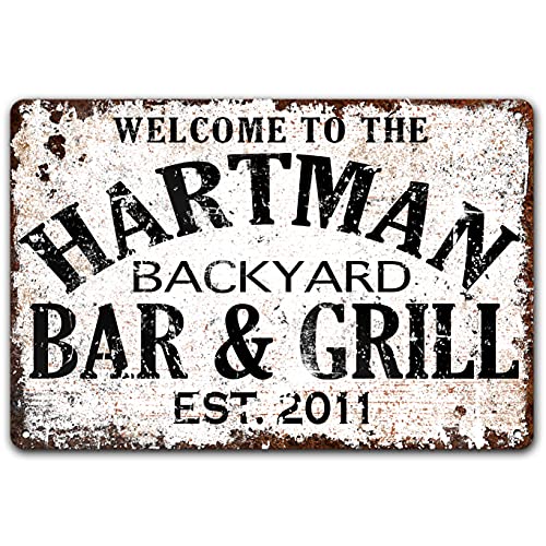 Backyard Bar & Grill Custom Metal Outdoor Tin Sign