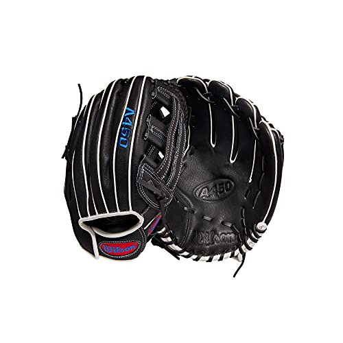 Wilson 2022 A450 12" Outfield Baseball Glove - Black/Red/Blue, Left Hand Throw