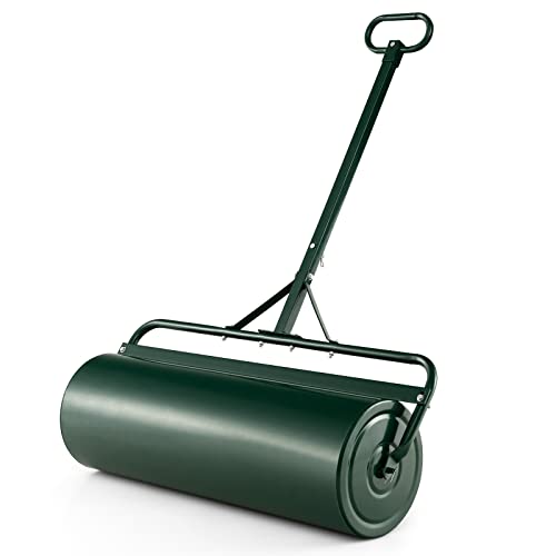 COSTWAY Lawn Roller Push/Tow Behind a Tractor Sod Drum Roller for Garden Yard Park Farm (Green)