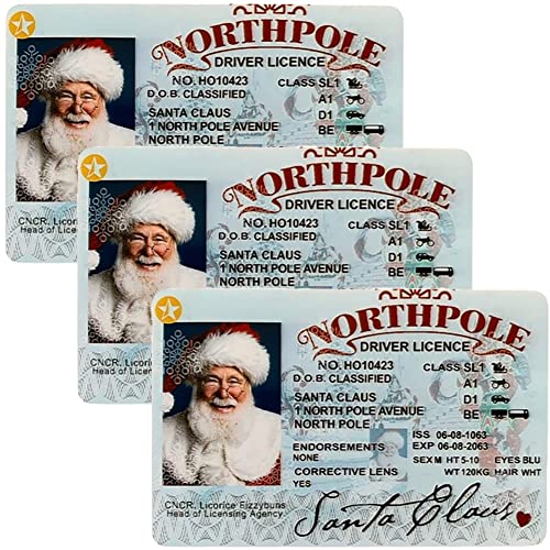 Xmas Santa's Sleigh Lost Driving License Santa License Santa Lost ID Card Santa License Christmas Decorations (1PCS, D)