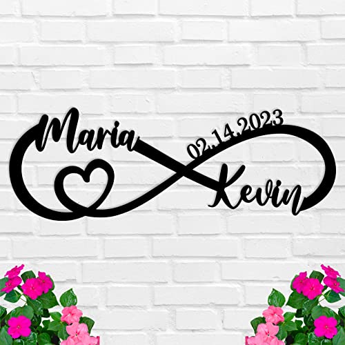 Personalized Valentine's Day Gift, Personalized Infinity Sign, Infinity Heart Sign, Custom Infinity Sign, Metal Infinity Sign with Names, Infinity Metal Wall Art, 15“W - 32” W